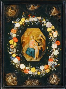 La Sainte Famille entouree d