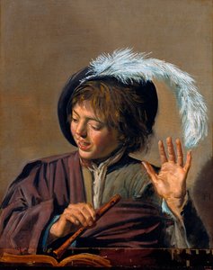 Garçon chantant avec flûte, vers 1623 - Frans I Hals