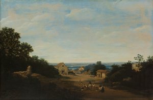 Paysage brésilien avec le village d
