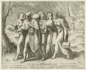 Lot quittant Sodome (Cum ultione misericordia juncta, Histoire de Lot) - Frans Menton