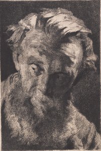 Vieil homme barbu, regardant de côté - Frans Schwartz