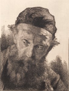 Vieil homme barbu avec une calotte noire