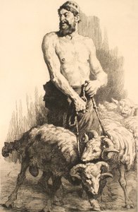 Le berger avec les béliers