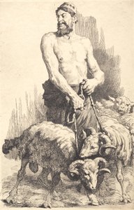 Le berger avec les béliers
