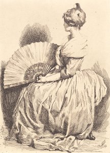 Dame assise avec un éventail