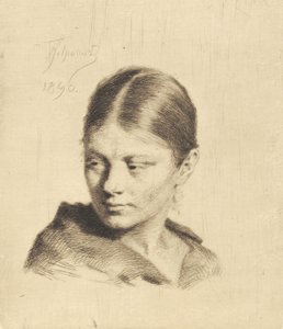 Jeune fille regardant de côté - Frans Schwartz