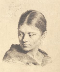 Jeune fille regardant de côté - Frans Schwartz