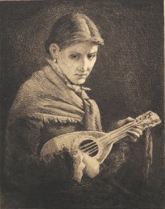 Jeune fille avec mandoline