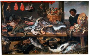 Une poissonnerie, 17ème siècle