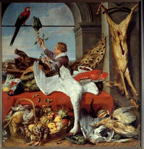 Intérieur de bureaux Nature morte de gibier, légumes. Peinture de Franz Snyders (1579-1657) 17ème siècle Caen, Musée des Beaux-Arts - Frans Snyders or Snijders