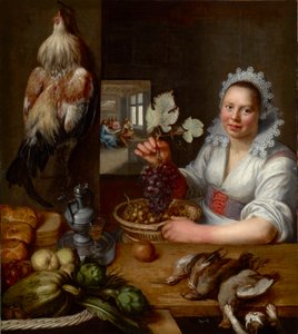 Scène de cuisine avec scène du Christ à Emmaüs - Frans Snyders or Snijders