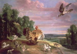 Le Faucon et la Poule - Frans Snyders or Snijders