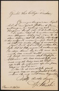Lettre à August Allebé - Frans Stracké