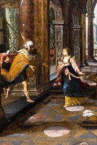 Salomon accueille la reine de Saba dans son palais