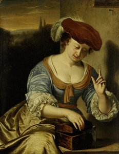 Oiseau échappé : Allégorie de la chasteté - Frans van Mieris