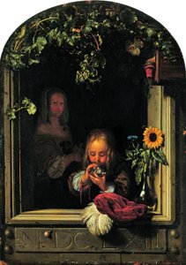 Garçon soufflant des bulles