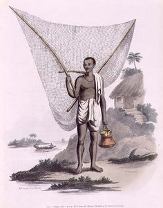 Un pêcheur indien, gravé par Thomas Vivares, publié par Edward Orme - Franz Balthazar (after) Solvyns