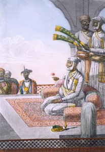 Un rajah avec des assistants, publié 1808-12 - Franz Balthazar Solvyns