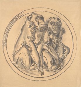 Esquisse pour le relief dans la maison des singes du zoo de Schönbrunn