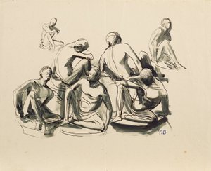 Sept jeunes hommes assis - Franz Barwig d. Ä.
