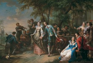Conversation en plein air avec danse