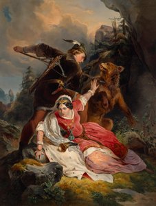 Le duc Ernest le Fer sauve Cimburgis de Mazovie - Franz Dobiaschofsky