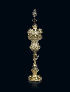 Coupe et couvercle partiellement dorés, 1609-29