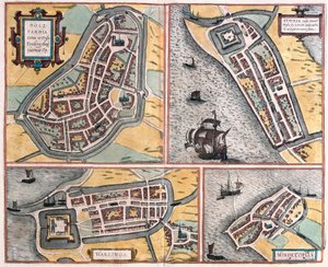 Bolsward, Stavoren, Harlingen et Hindeloopen, Pays-Bas (gravure)