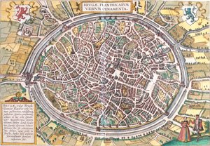 Carte de Bruges, Belgique - Franz Hogenberg