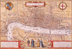 Carte de la ville de Londres, Southwark et une partie de Westminster, 1572