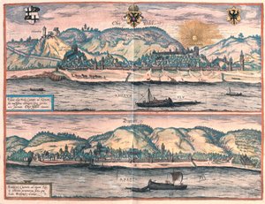Oberwesel et Boppard, Allemagne (gravure) - Franz Hogenberg