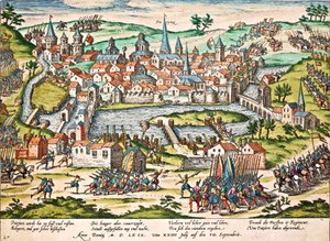 Les papistes assiègent Poitiers, juillet 1569, gravure de Franz Hogenberg - Franz Hogenberg