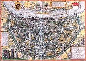 Plan de Cologne (Colonia Agrippa), Allemagne - Franz Hogenberg