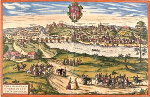 Vue de Hrodna ou Grodno, Biélorussie (eau-forte)