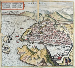Vue de Marseille au 16ème siècle, montrant l