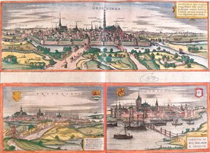 Vues de Groningen, Brouwershaven et Gorinchem, aux Pays-Bas