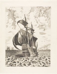 Quatre-mâts armé naviguant vers un port, de Les Navires à Voiles - Franz Huys