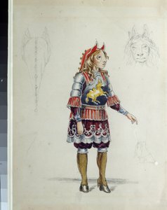 Projet de costume pour le ballet "Le petit cheval bossu" de Cesare Pugni - Franz Iosifovich Nordmark