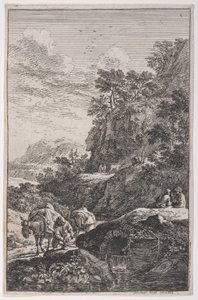 Planche 1 : un paysan vérifiant le sabot de son mulet près d