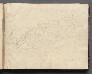 Album de vues de Rome et de ses environs, études de paysages, page 02a : "Olevano" - Franz Johann Heinrich Nadorp