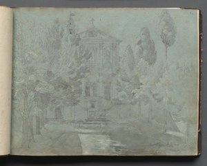 Album avec des vues de Rome et des environs, études de paysage, page 05a : "Saint Isidoro" - Franz Johann Heinrich Nadorp