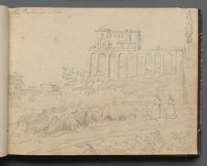Album avec des vues de Rome et des environs, études de paysages, page 07a: Villa Barberini à Rome