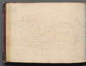 Album avec vues de Rome et des environs, études de paysage, page 16b : Vue romaine - Franz Johann Heinrich Nadorp