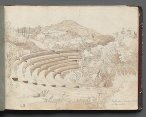 Album avec des vues de Rome et des environs, études de paysage, page 25a : Amphithéâtre, Tusculum