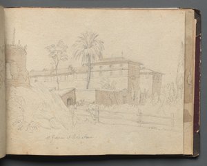 Album avec vues de Rome et des environs, études de paysages, page 38a : St. Giovanni e Paolo - Franz Johann Heinrich Nadorp
