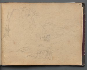 Album avec vues de Rome et des environs, études de paysages, page 44a : Figures dans un paysage