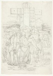 Descente de Croix avec une Silhouette de Jérusalem en Arrière-Plan - Franz Johann Heinrich Nadorp