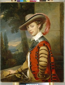 Portrait du prince Nicolas Saltykov portant un déguisement - Franz Krüger