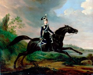 Portrait équestre du grand prince Alexandre Nikolaïevitch, 1818-1881, 1832