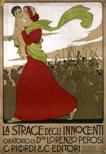 Affiche pour « La strage degli innocenti », oratorio du compositeur italien Don Lorenzo Perosi (1872 - 1956). Dessin de F. Laskoff - Franz Laskoff